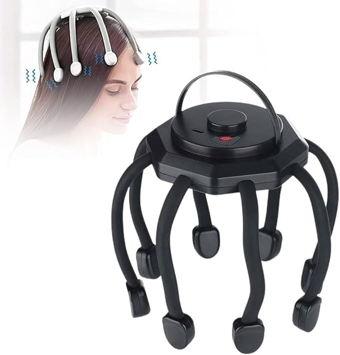 Relax Octopus Claw Relaxation Head Massager with 10 Vibrating Contact Points & 360-Degree Massaging