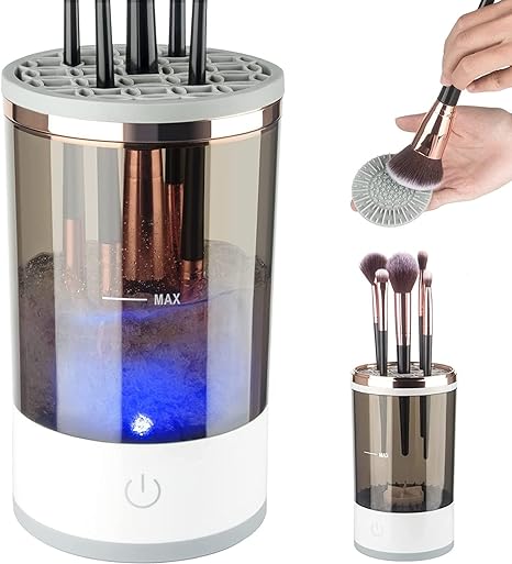 Makeup Brush Cleaner Machine with Brush Mat | Deep Cleaner Brush Spinner