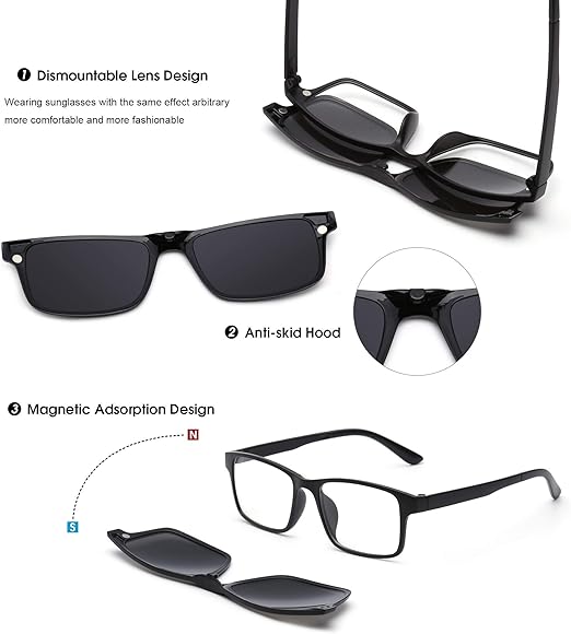 5 IN 1 MAGNETIC SUNGLASSES FOR MEN AND WOMEN