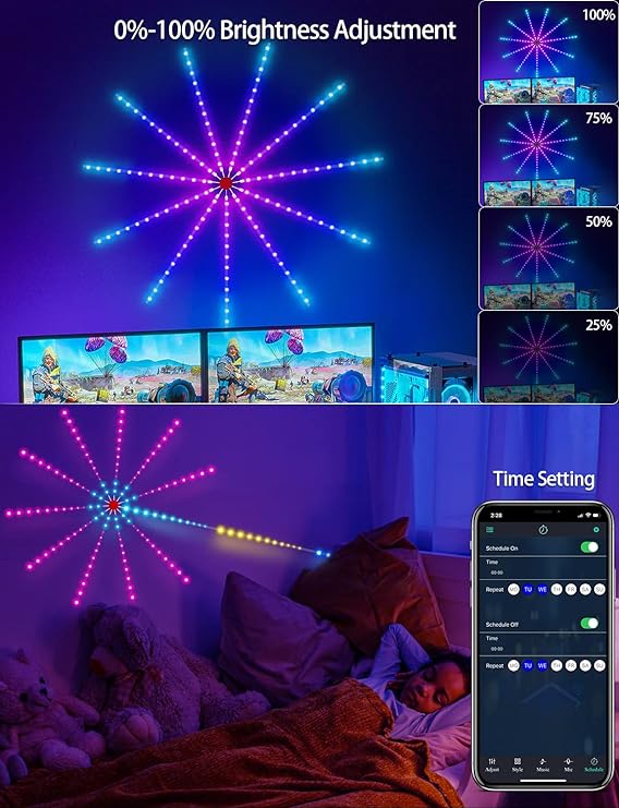 Smart Firework Led Lights USB Powered Room Decor