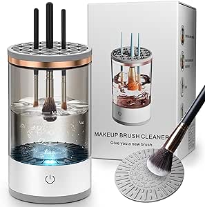 Makeup Brush Cleaner Machine with Brush Mat | Deep Cleaner Brush Spinner