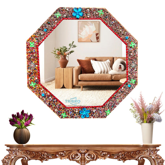 TriBro Octagon Mixed Color Beautiful Handmade wall mirror